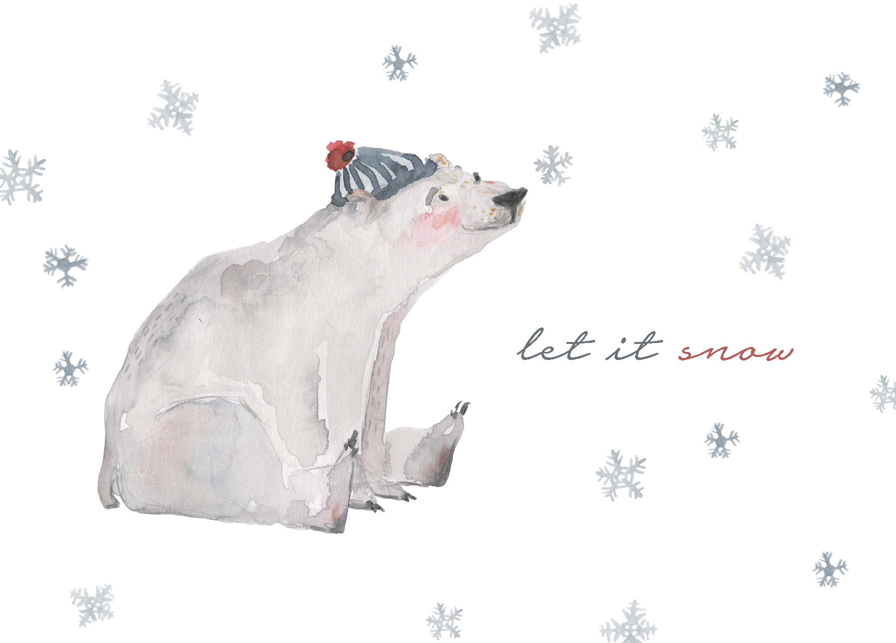 Postkarte Eisbär 'let it snow'