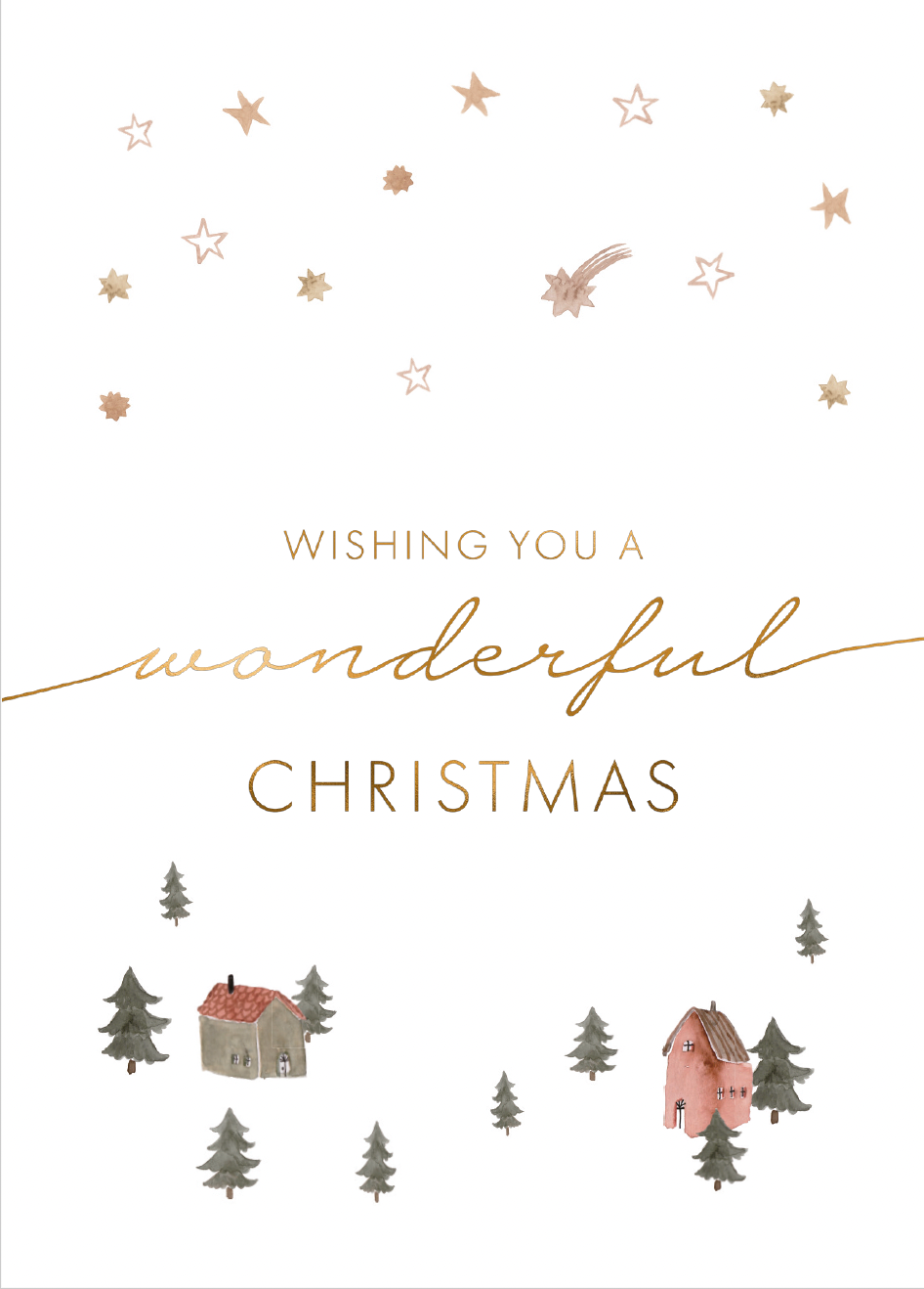 Postkarte 'wishing you a wonderful christmas'