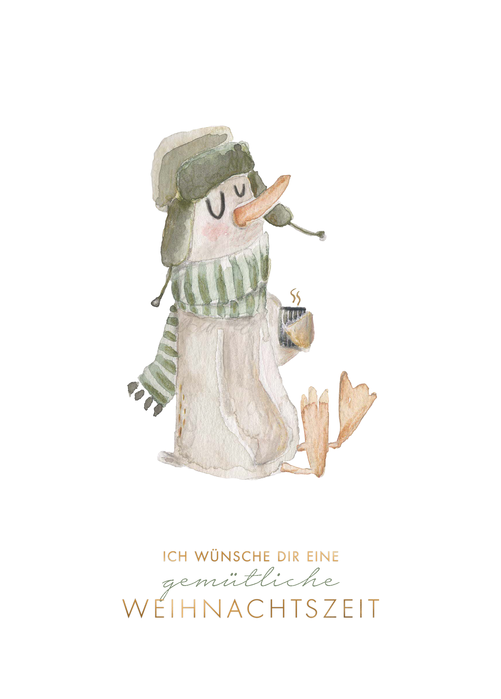 Postkarte Gans 'gemütliche Weihnachten'