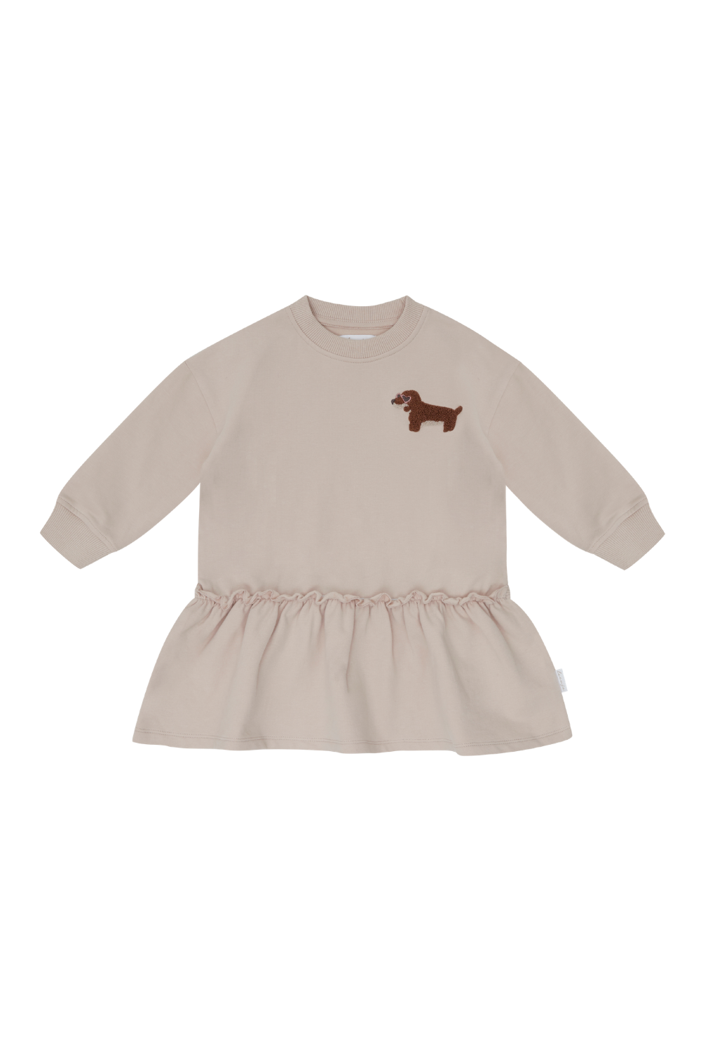 Robe en molleton « Dog » rose poudré