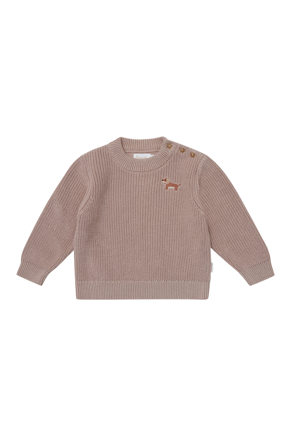 Chunky-gebreide trui 'Dog' in dusty rose