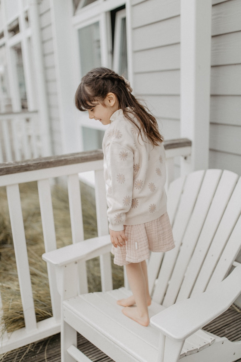 Chunky Knit Pullover 'field of daisies'