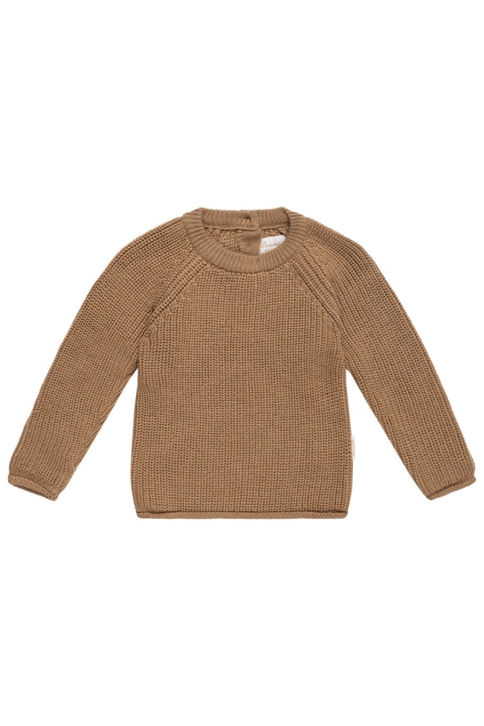 Chunky Knit Pullover Hazelnut Mit Raglanärmel / 62/68 Merinowolle