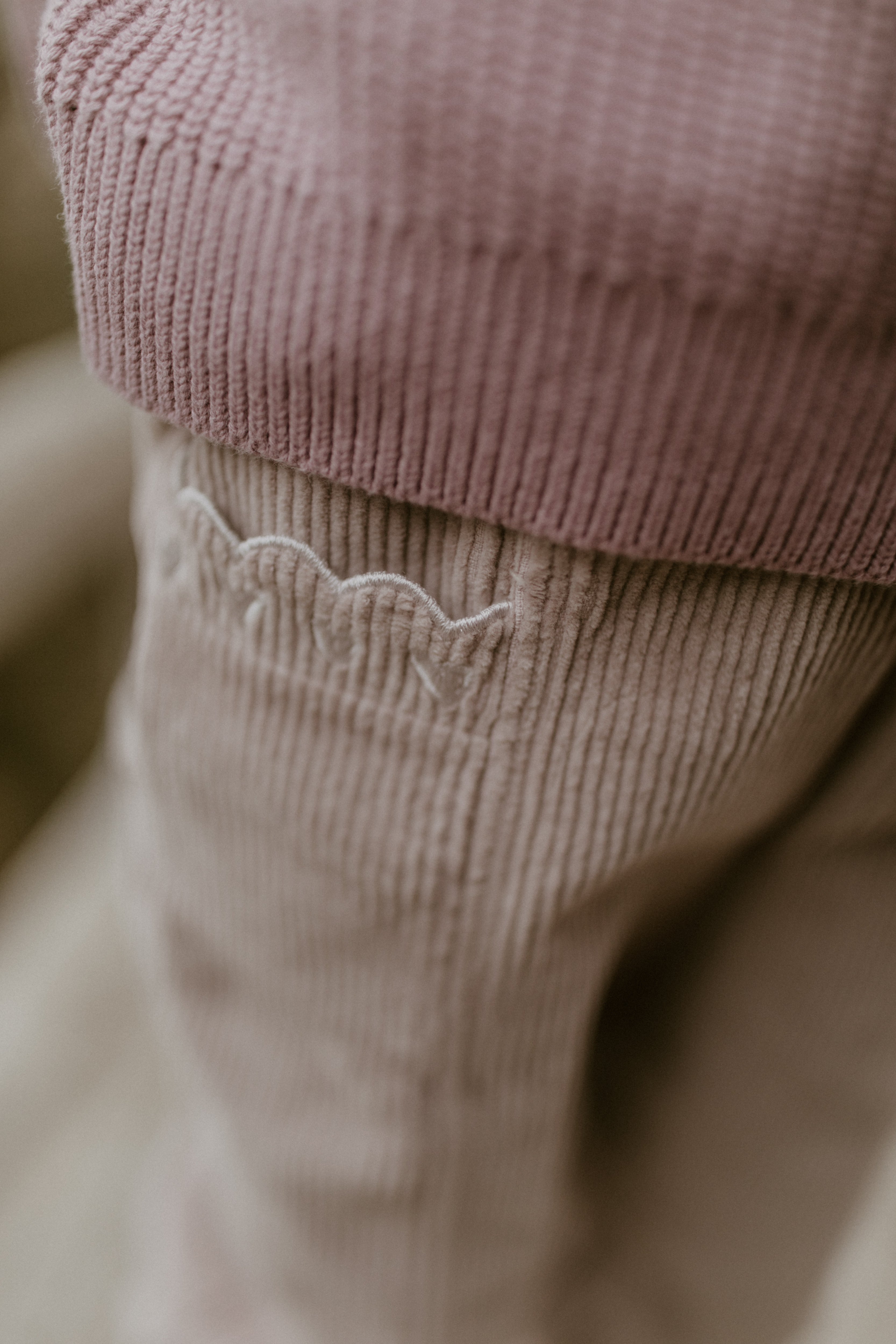 Corduroy Pants 'Hearts' lilac