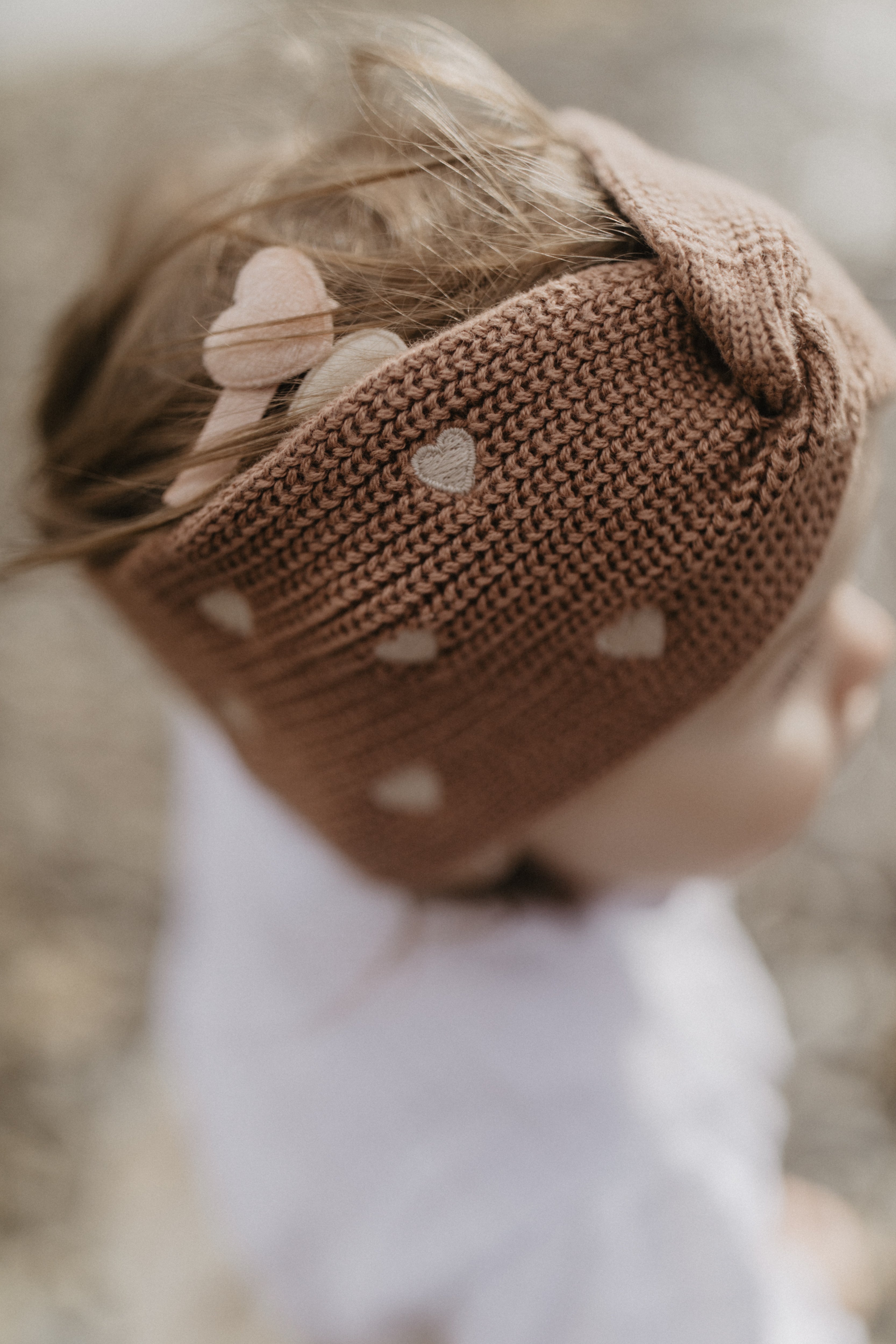 Chunky Knit Headband 'Hearts'