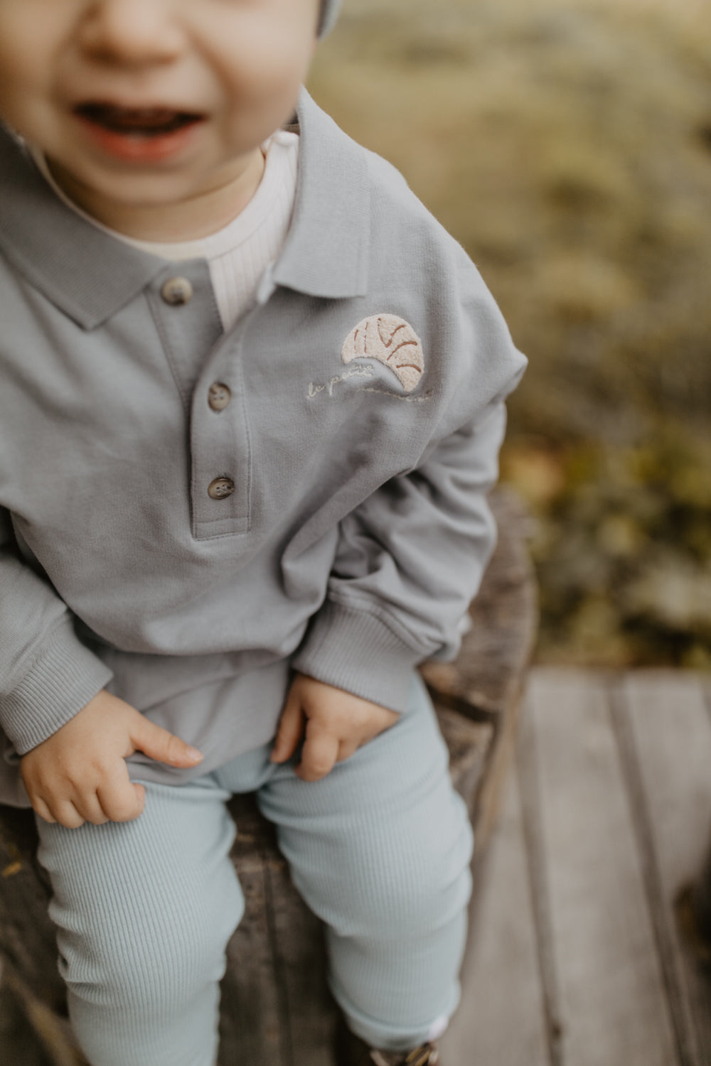 Oversized Polo Sweatshirt 'Crossaints'