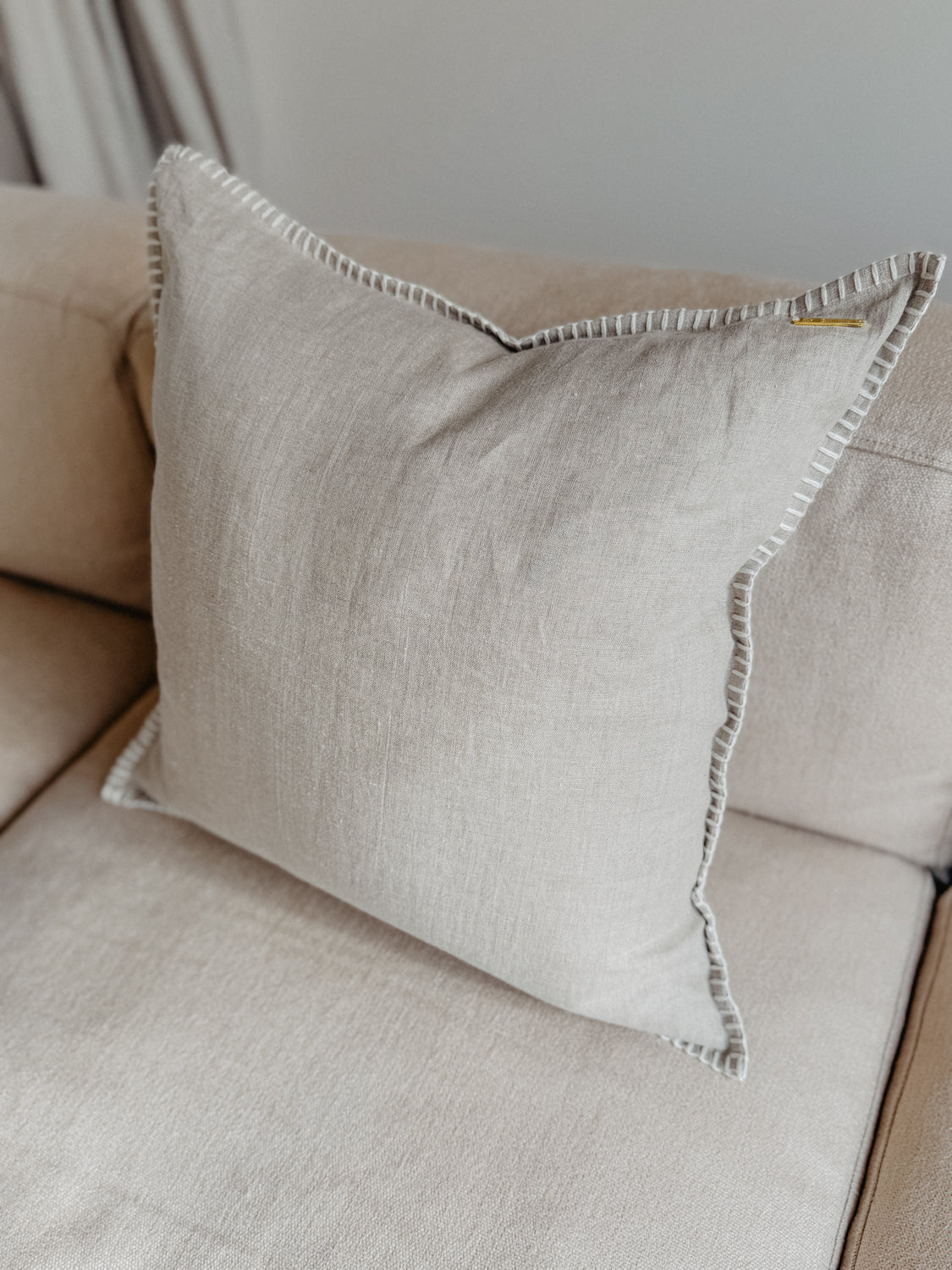 dahlenburg® | Kissenbezug mit Stitch Beige-Natur - 50cm x 50cm