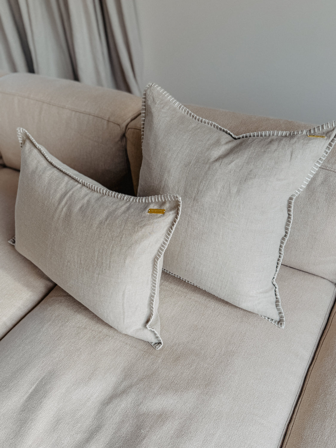 dahlenburg® | Kissenbezug mit Stitch Beige-Natur - 50cm x 50cm