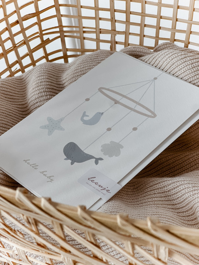 Klappkarte Mobile 'hello baby' mit Umschlag