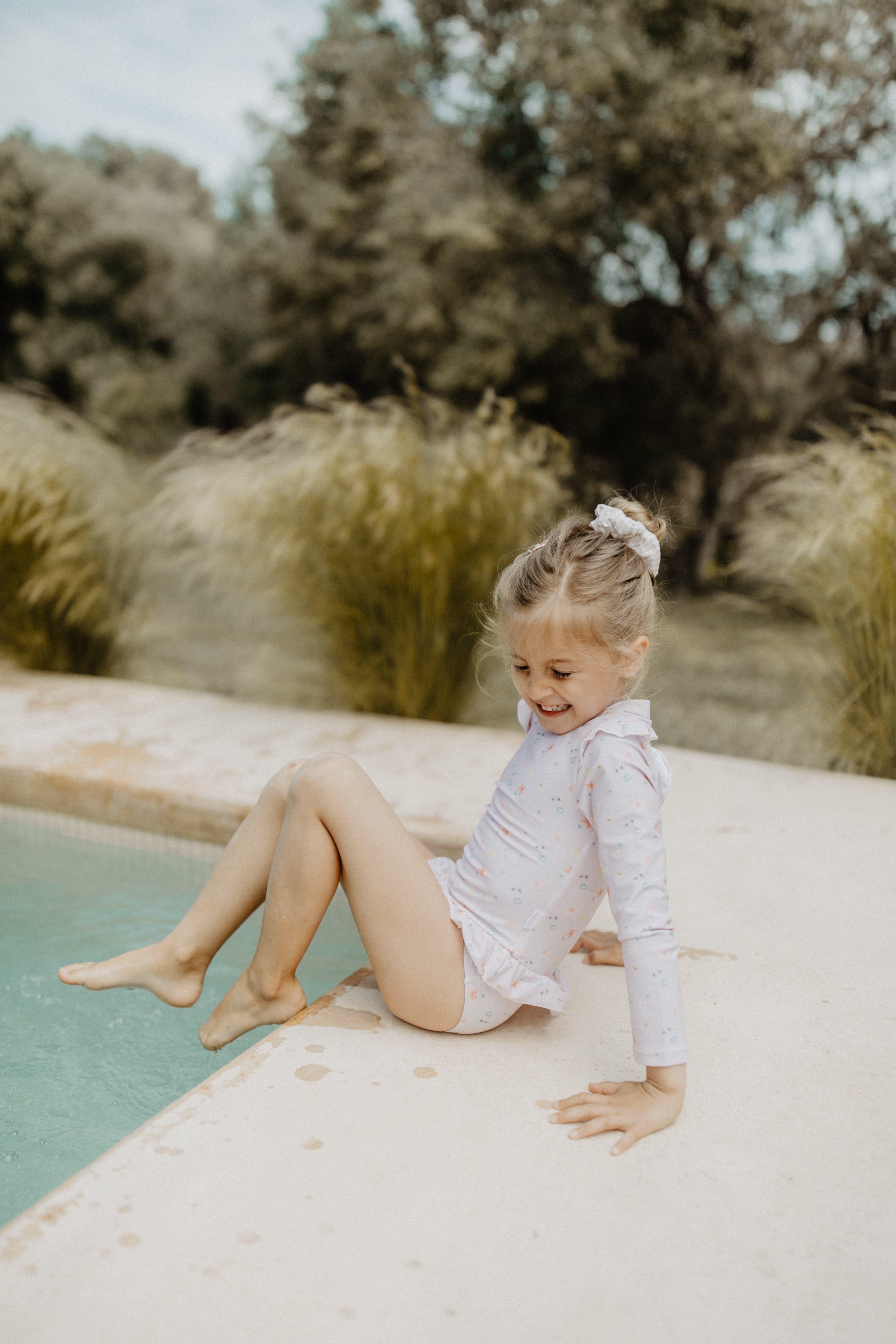 Long-Sleeved Swimsuit ‘Flowers’