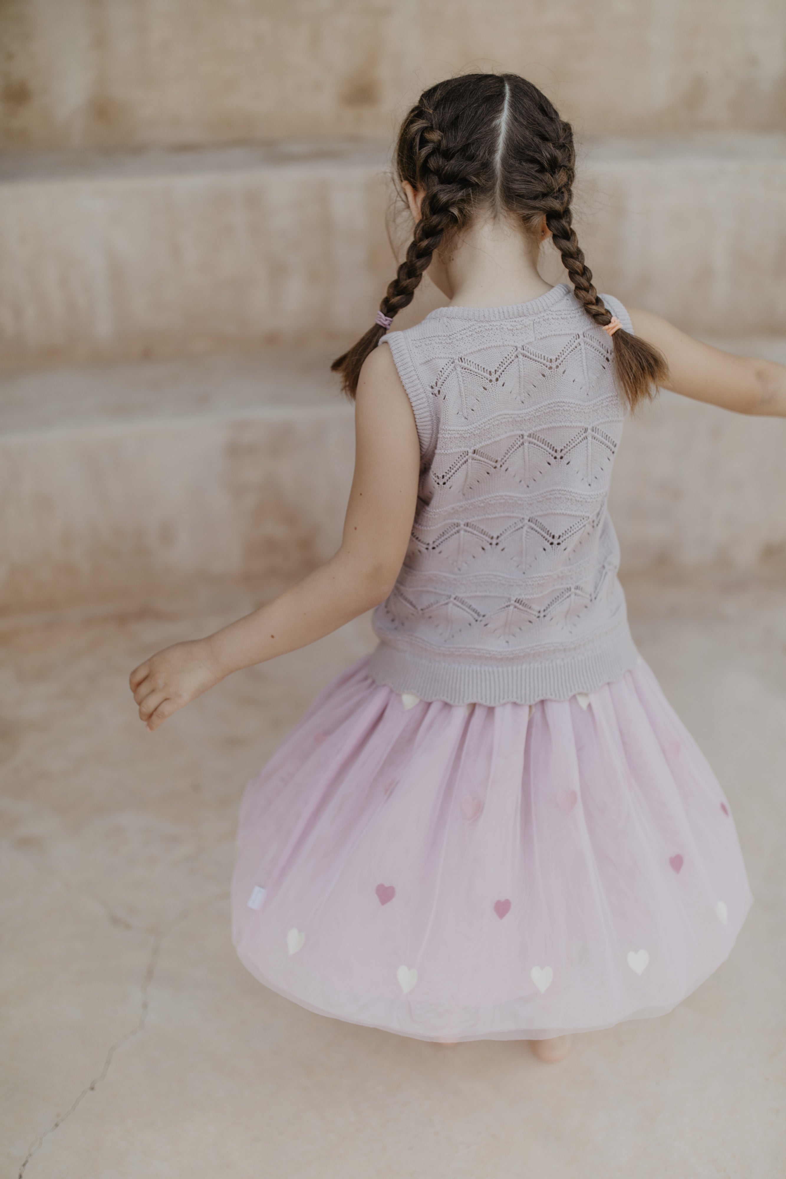 Top with Detailed Knitted Pattern 'Lavender'