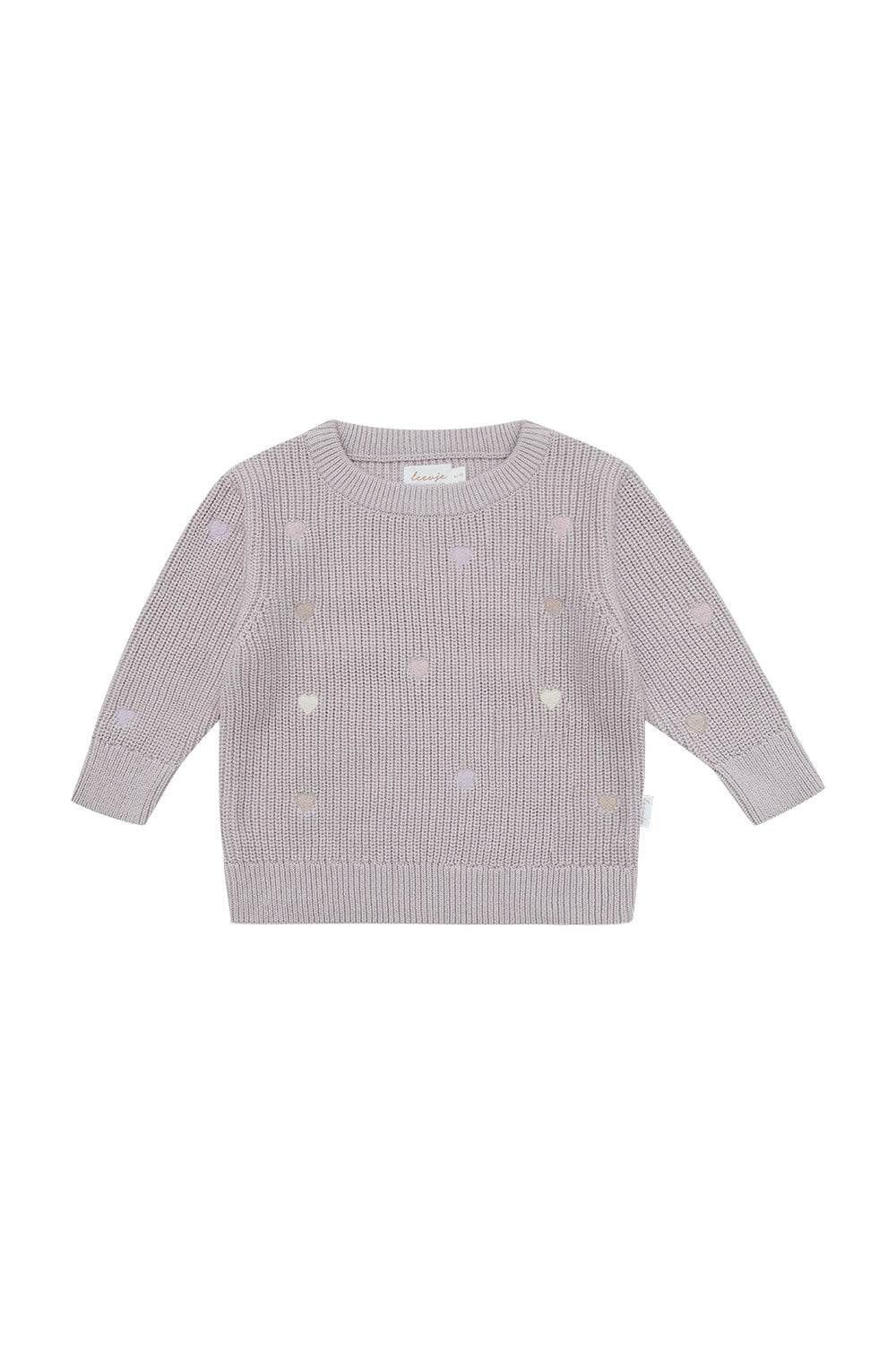 Chunky Knit Jumper with Heart Embroidery