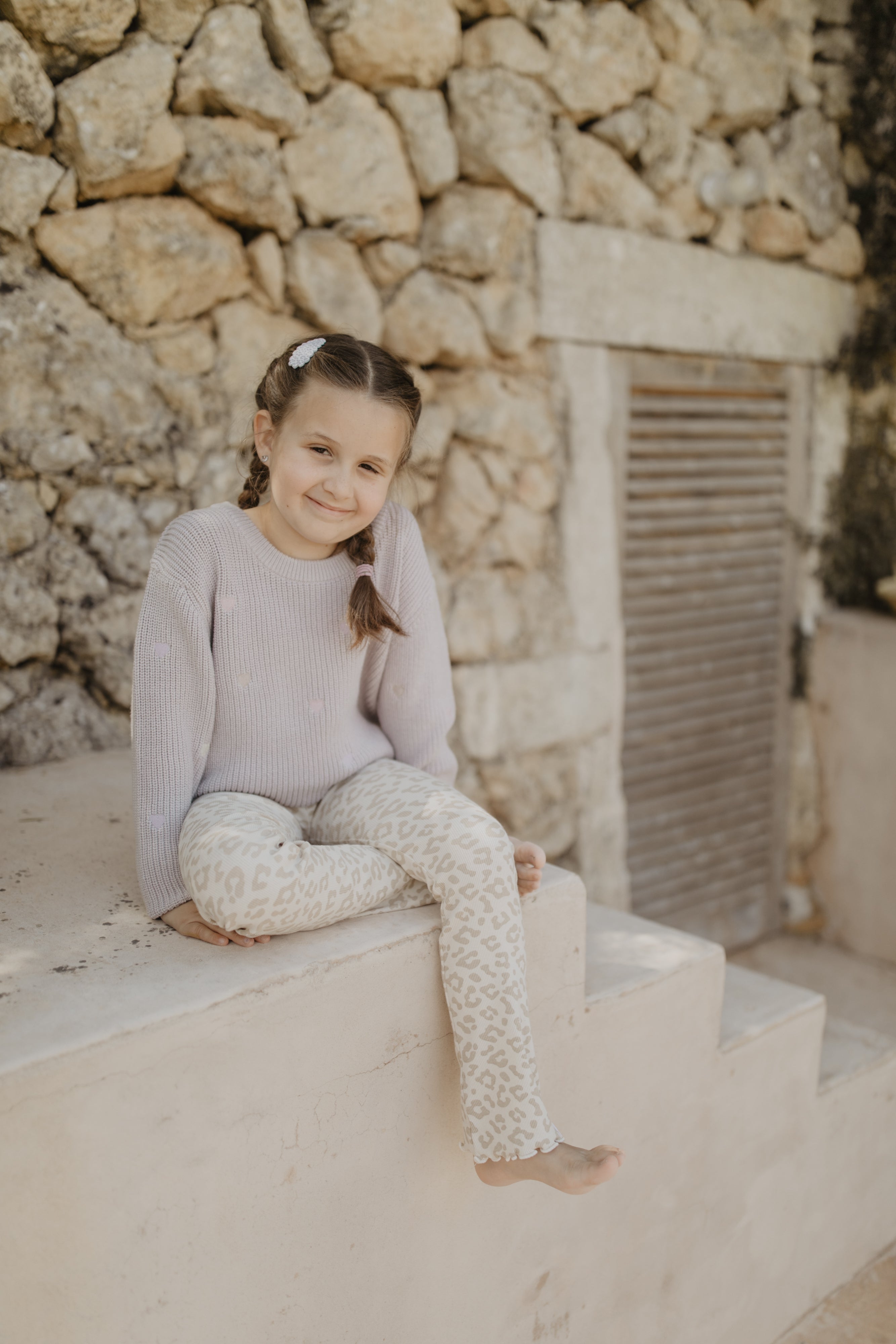 Chunky Knit Jumper with Heart Embroidery