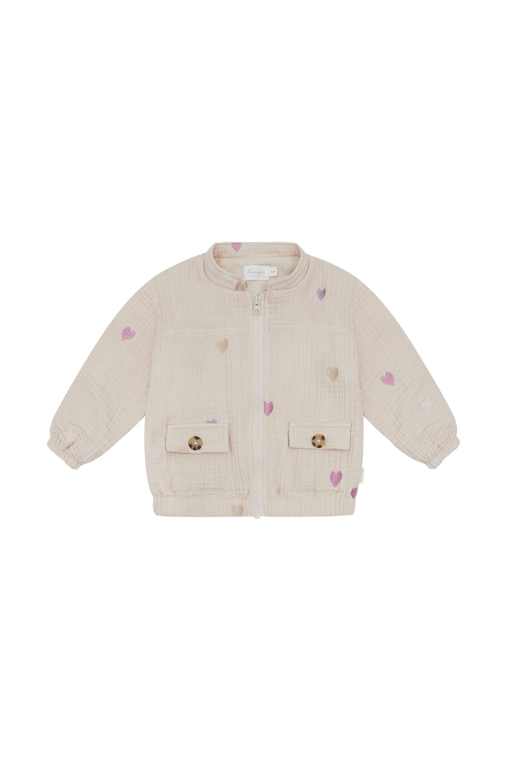 Muslin Jacket with Heart Embroidery