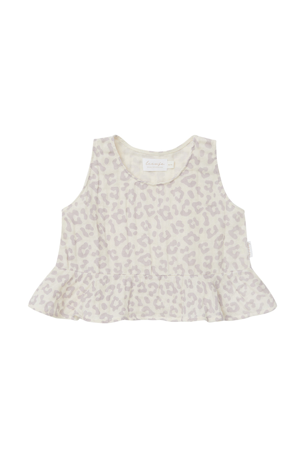 Frill Hem Muslin Top 'Leopard'