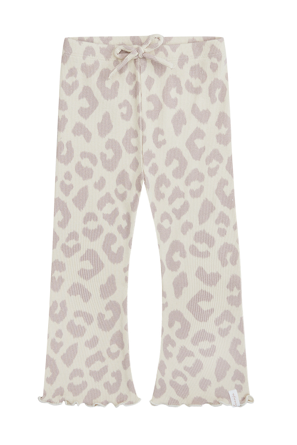 Flared Organic Cotton Leggings with Front Drawstring Appliqué in 'Leo'
