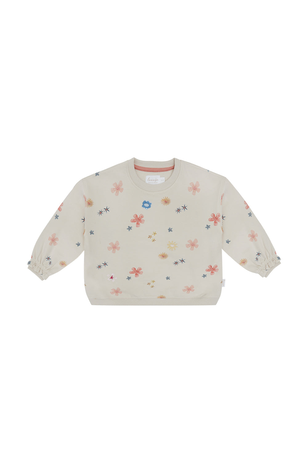 Sweatshirt ‘Flowers’ with Frilled Sleeves