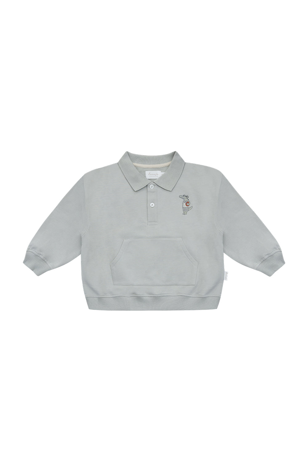 Unisex Oversized Polo Sweatshirt with Pouch Pocket