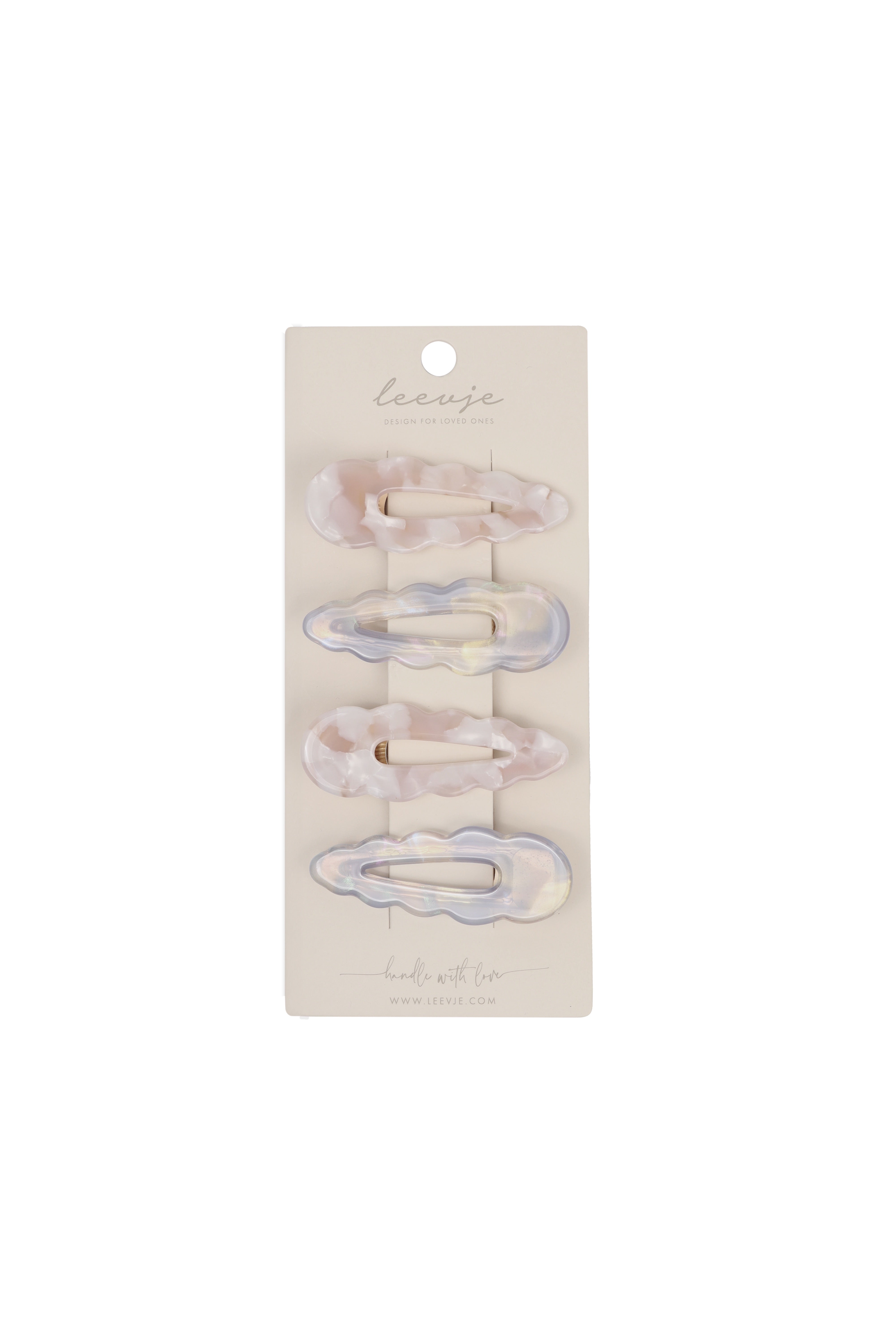 Acetate Hair Clips 'Wavy', Set of 4