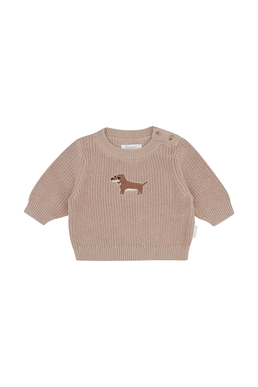 Baby Chunky Knit Jumper 'Dog' dusty rose