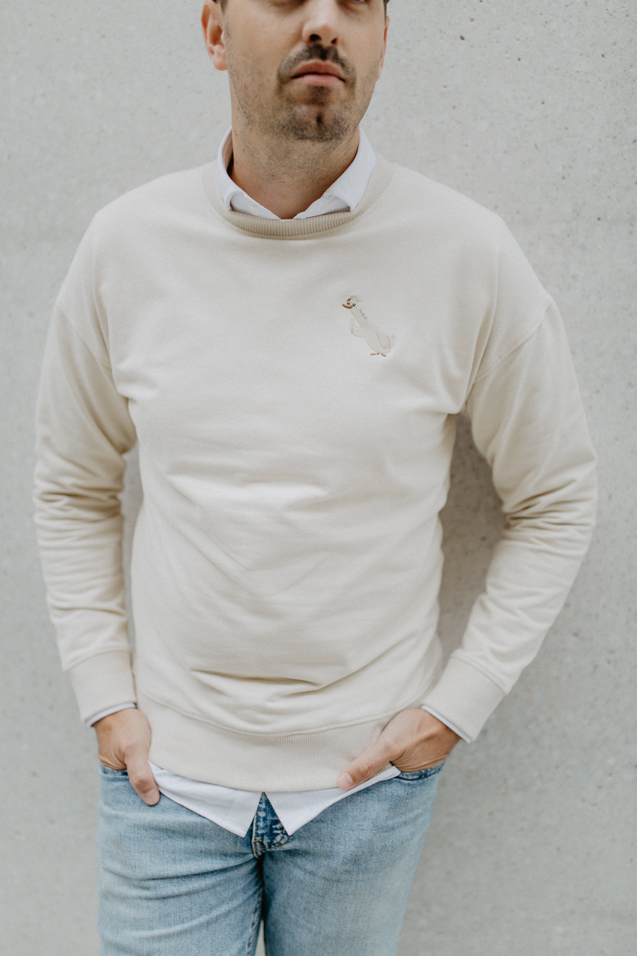 leevje X halfbird: Mini-Me sweatshirt 'Peace-Möwe' for men