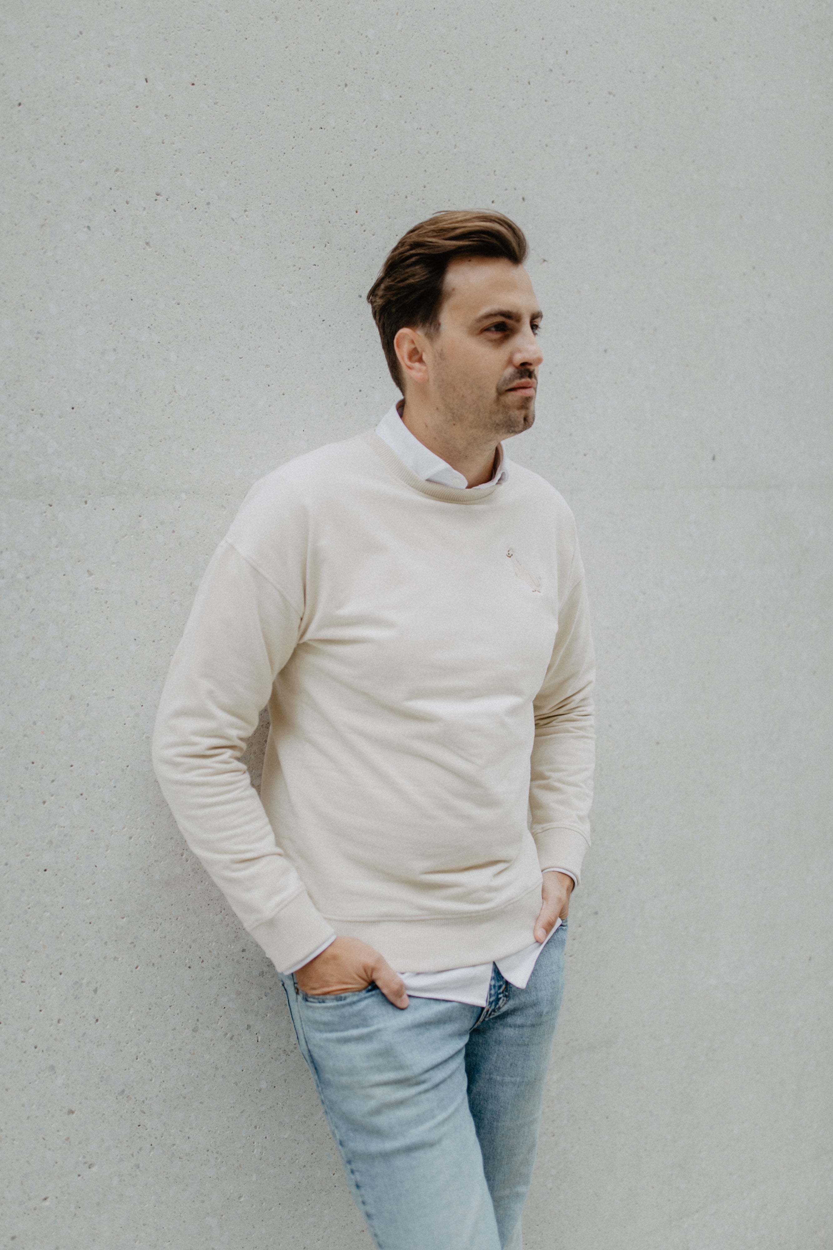 leevje X halfbird: Mini-Me sweatshirt 'Peace-Möwe' for men