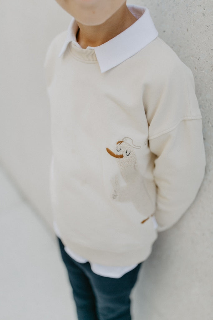 Leevje X Halfbird: Mini-Me Unisex Oversized Sweatshirt Peace-Möwe 74/80 Hw 23/24