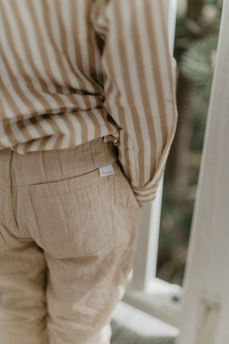 Leinenhose mit Taschen 'coffee'