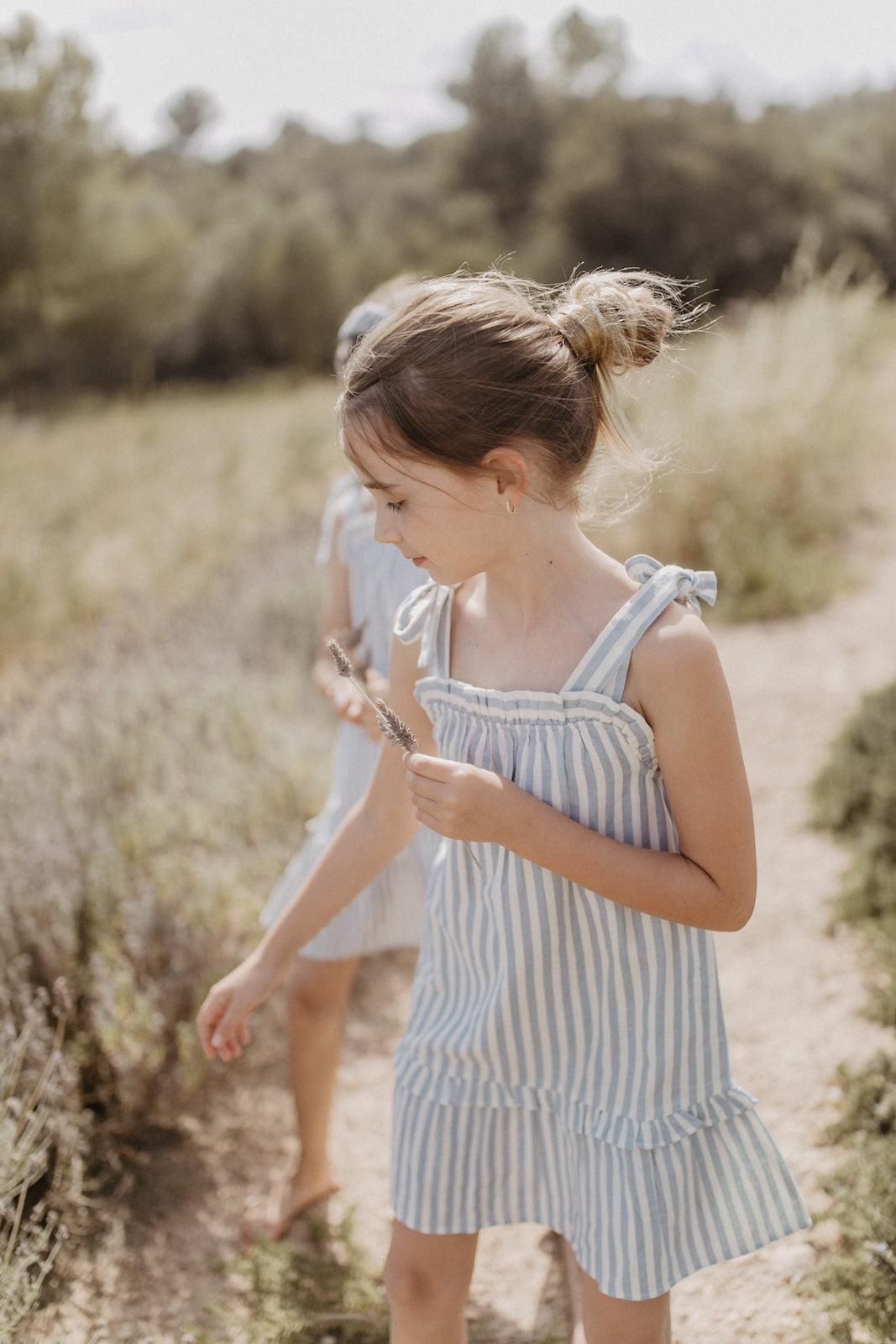 Linen dress 'blue stripes'