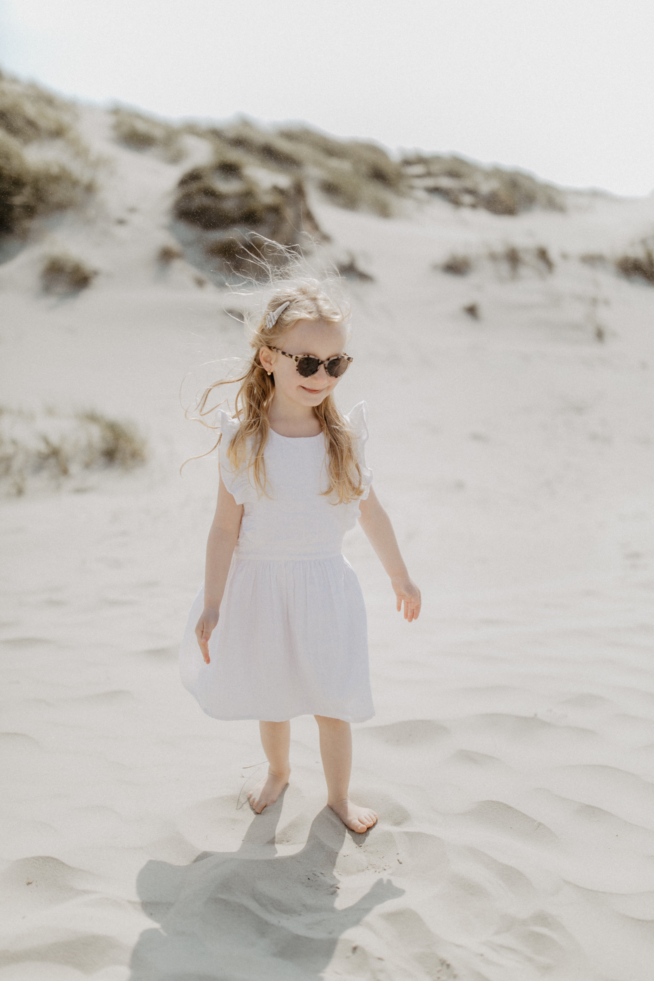 Linen dress with ruffle details