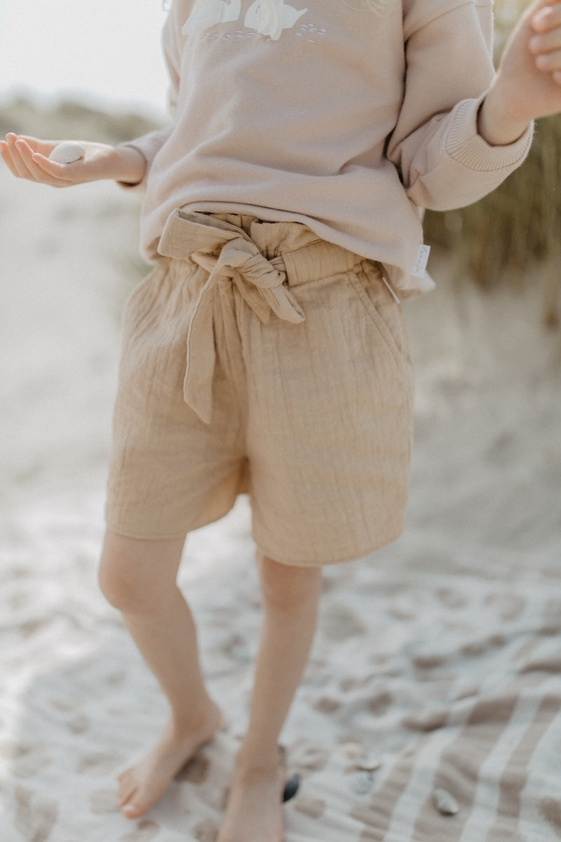 Leinenshorts mit Gürtel 'sand'