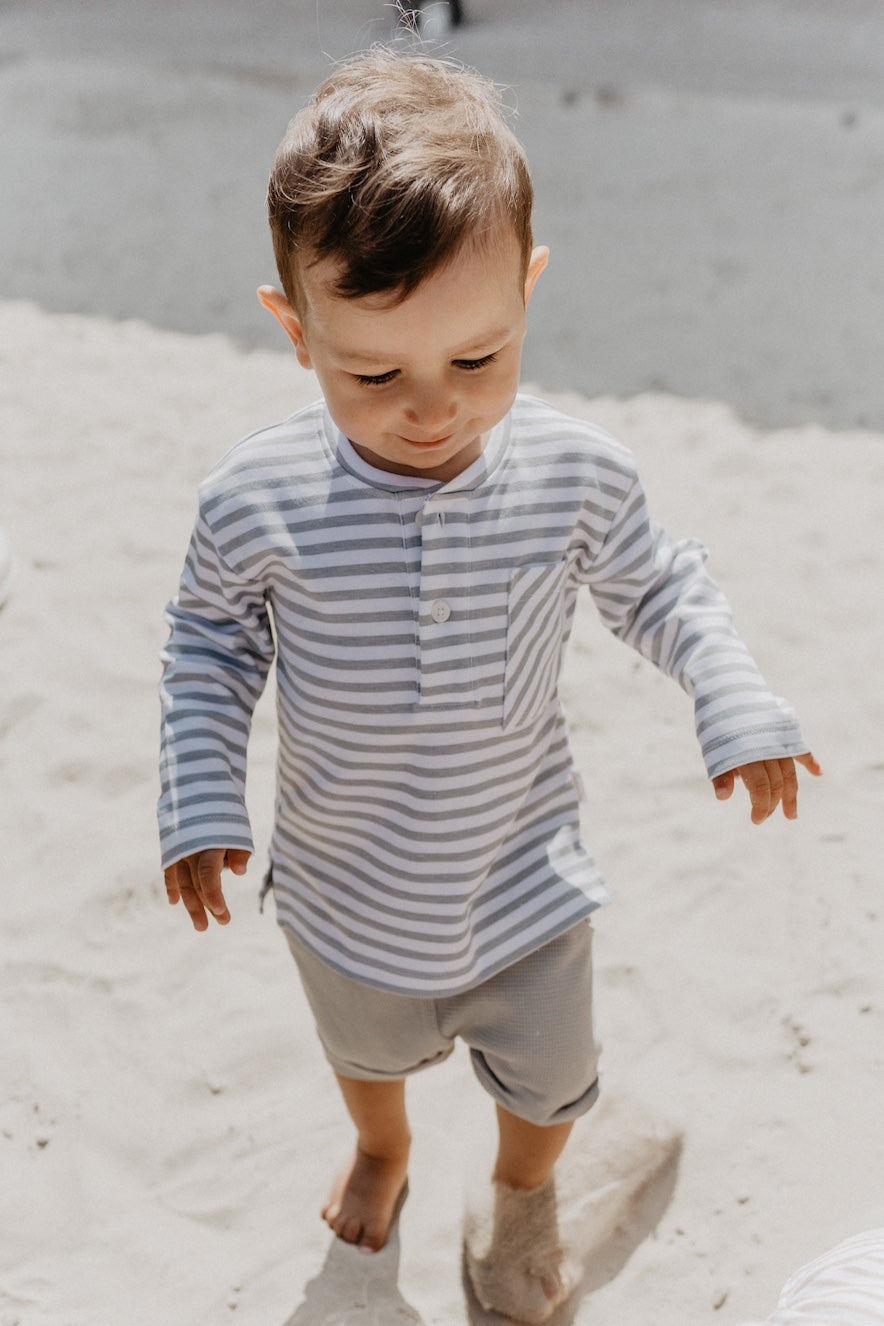 Longsleeve mit Brusttasche 'mint stripes'