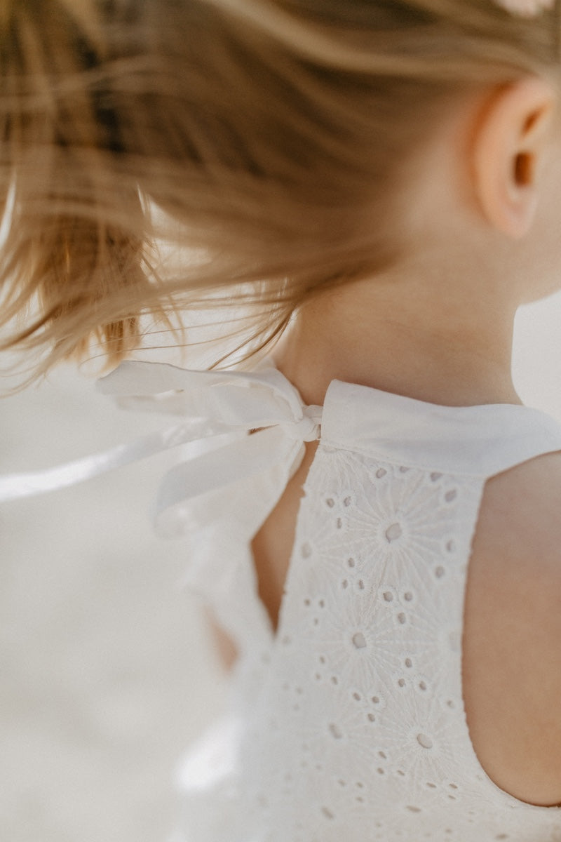 Mini-Me maxi dress with broderie anglaise for children