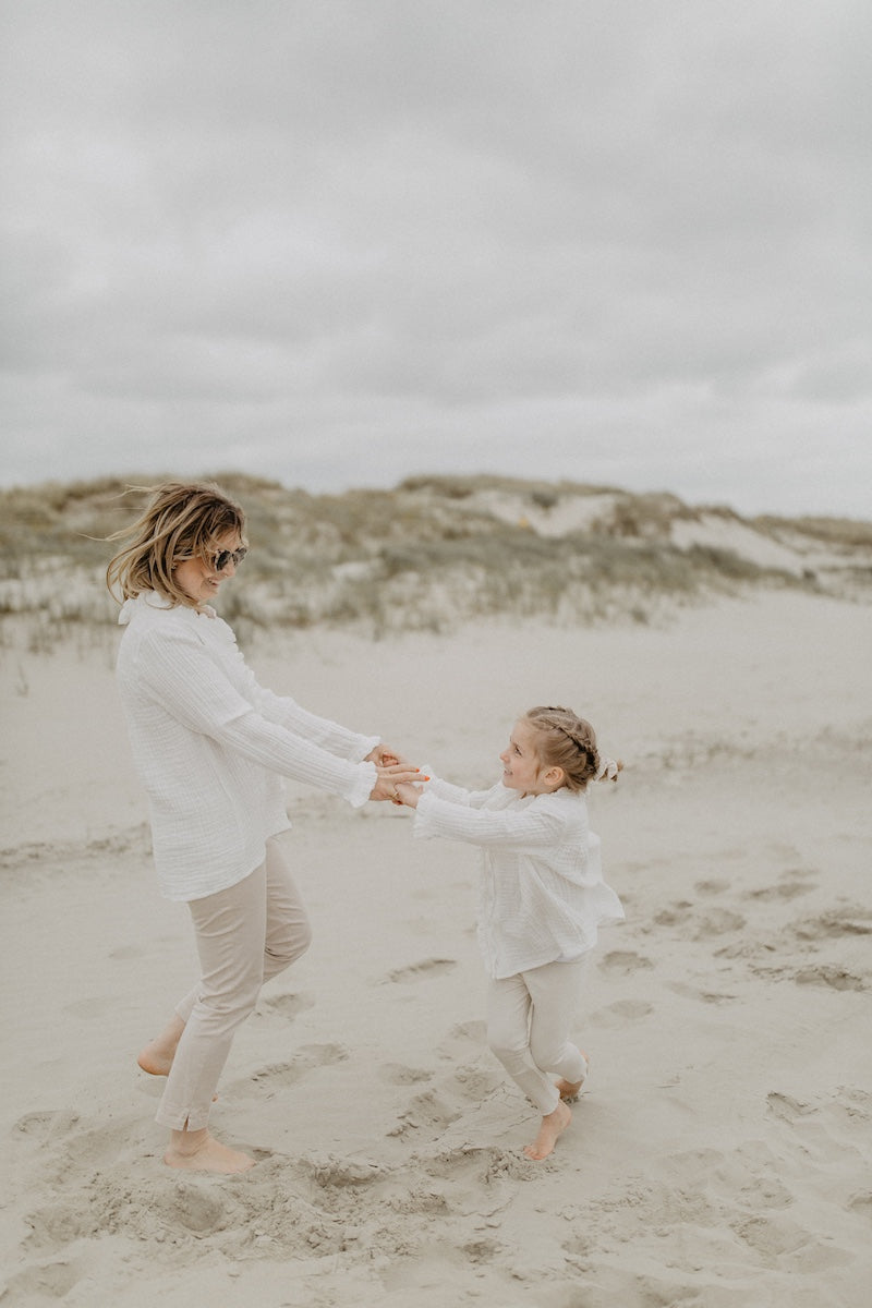 Mini-Me Musselinbluse 'white' für Kinder