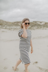 Mini-Me Sweatkleid 'navy stripes' für Frauen