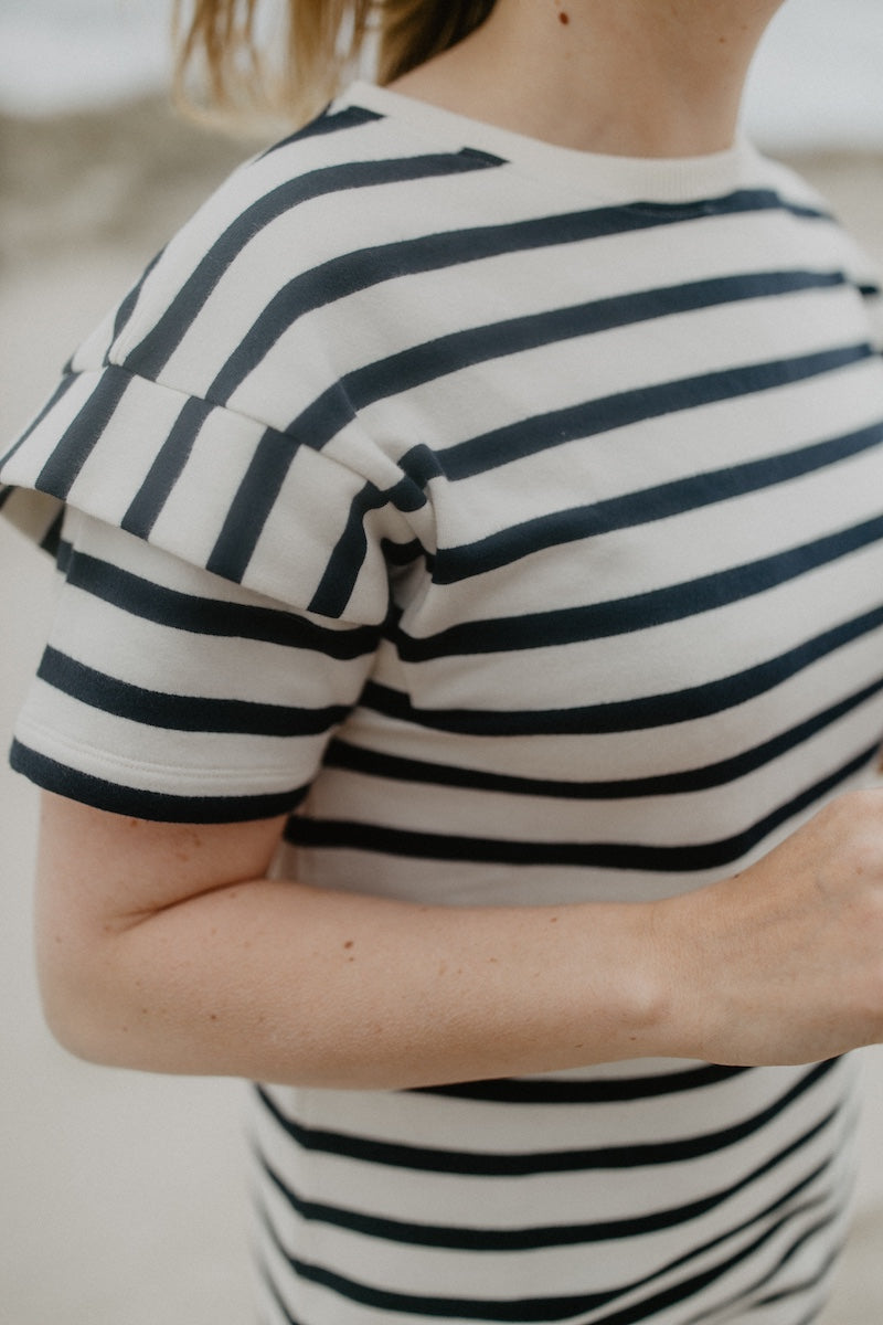 Mini-Me sweat dress 'navy stripes' for women