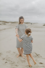 Mini-Me Sweatkleid 'navy stripes' für Kinder