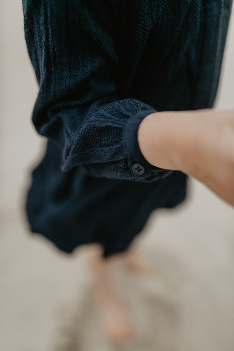 Mini-Me langärmliges Spitzenkleid 'navy' für Kinder