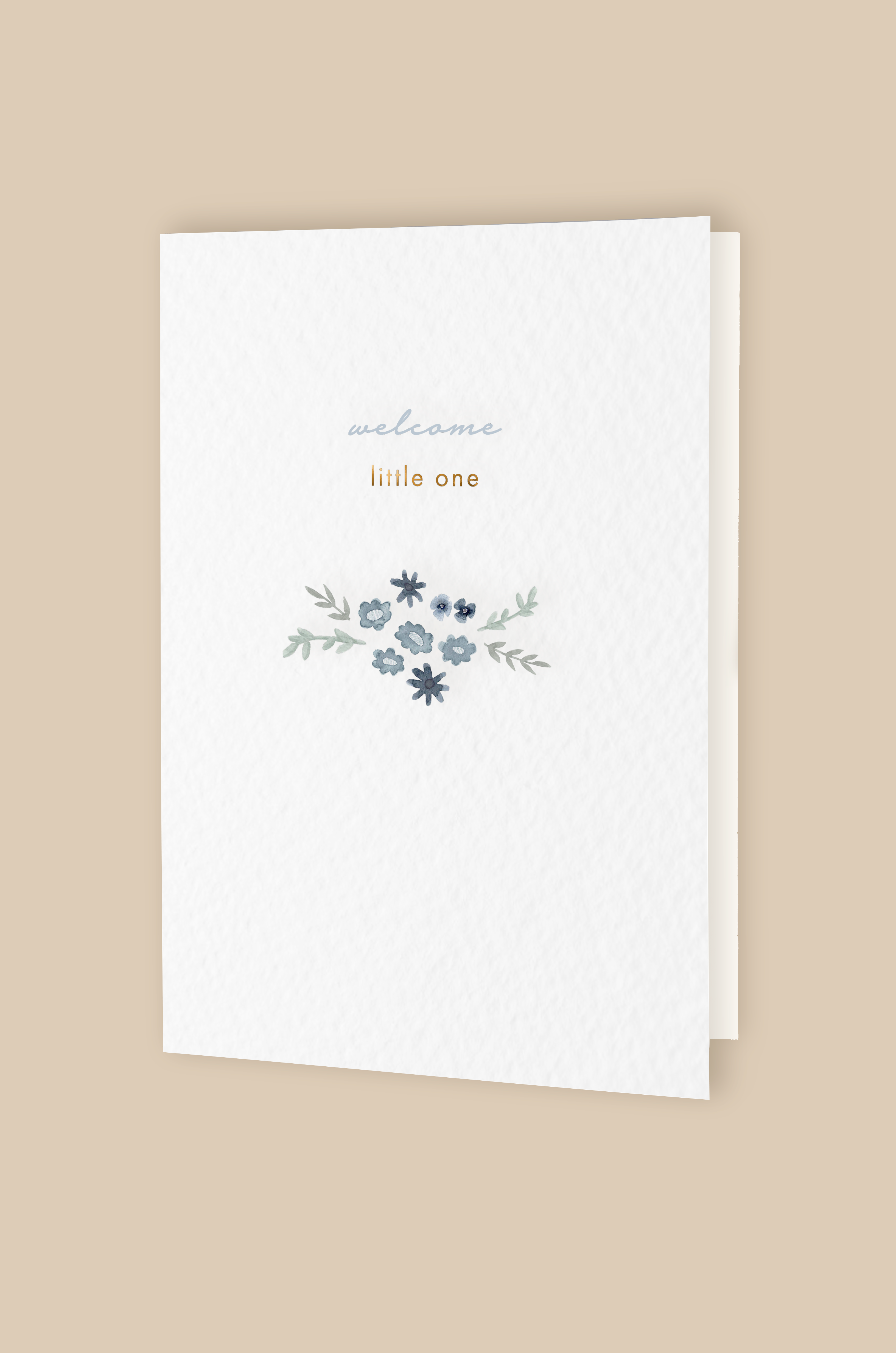 Klappkarte Blumen 'welcome little one'