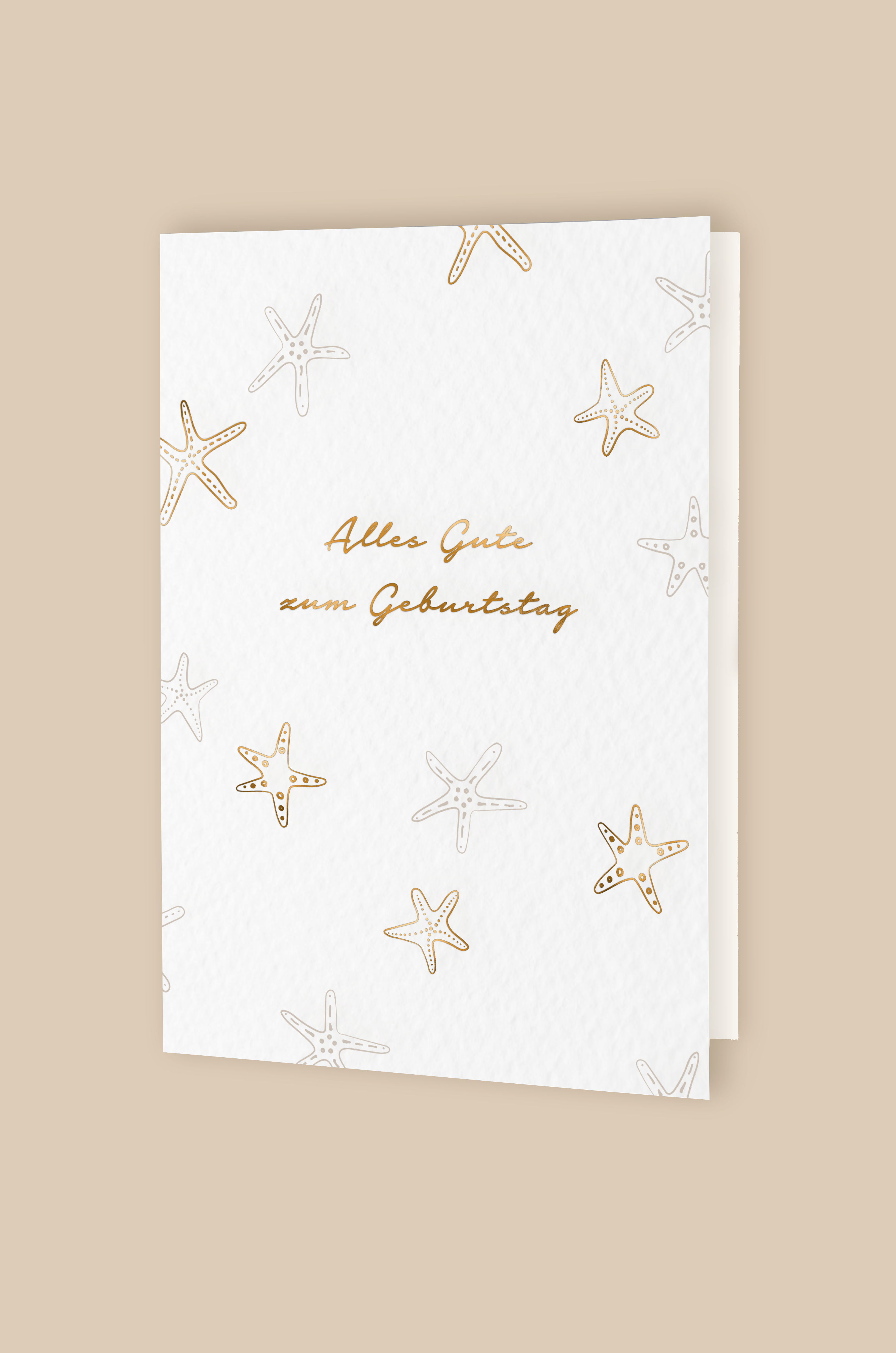 Folding card starfish 'Happy birthday'