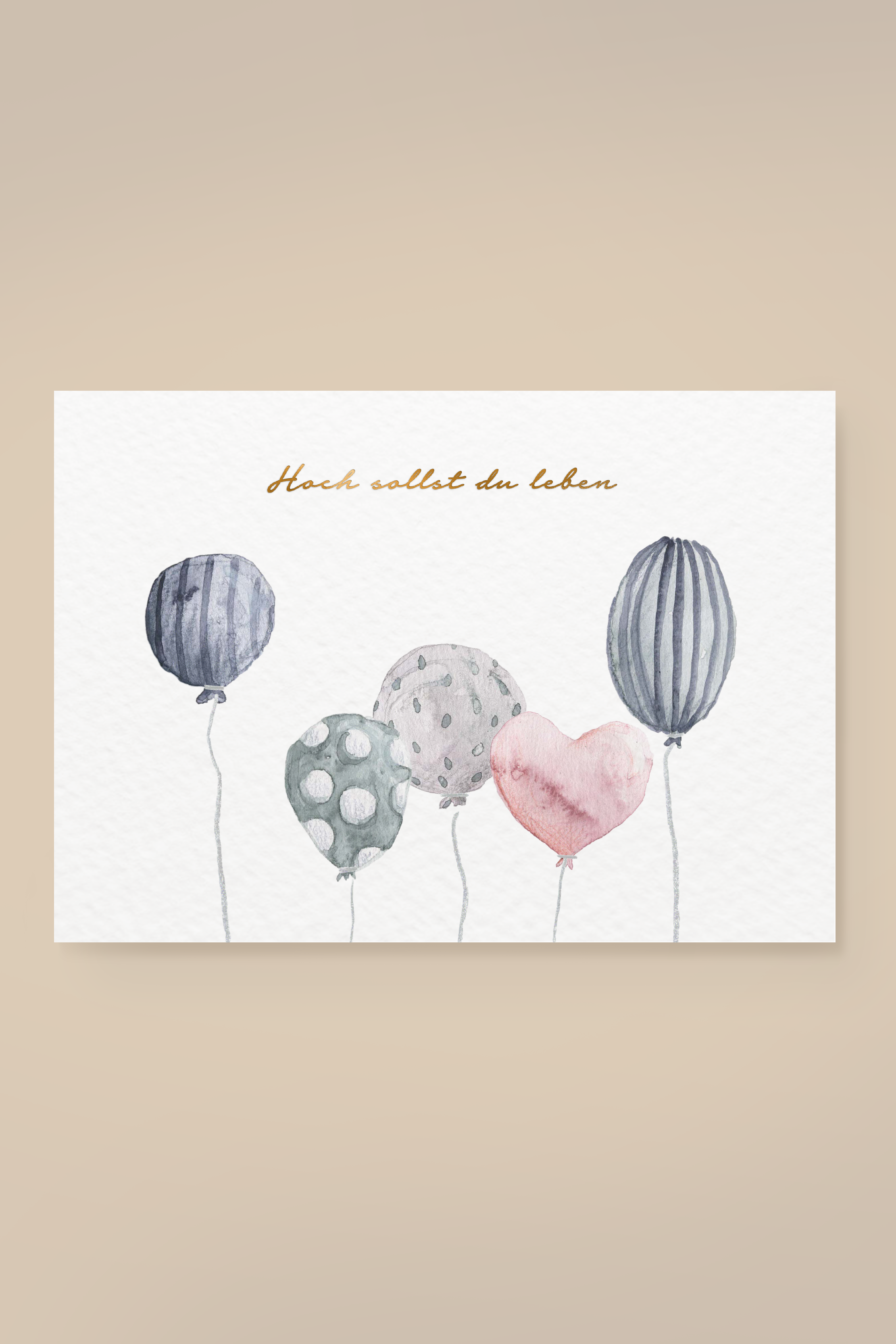 Postcard balloons 'Up you shall live'