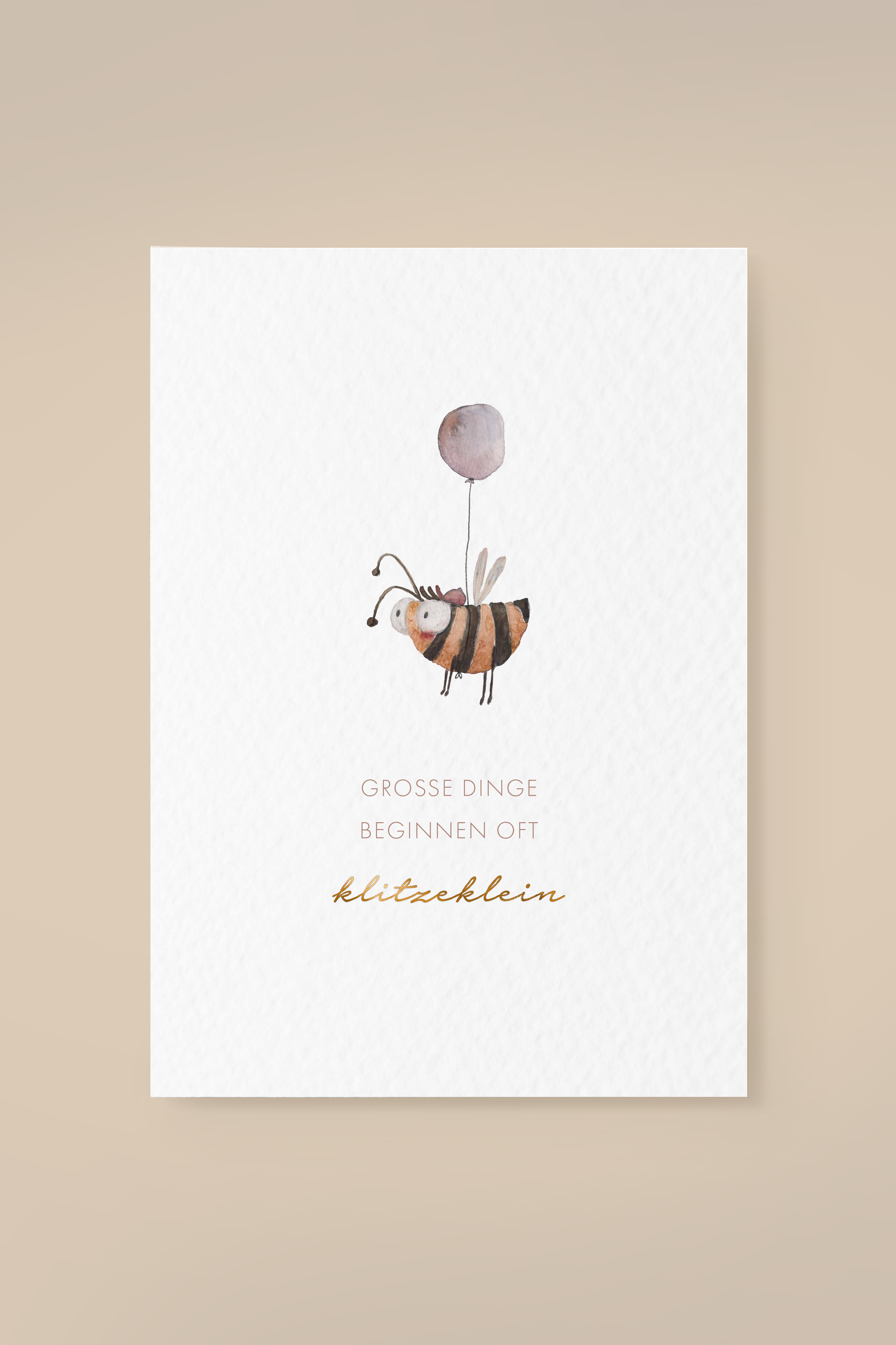 Postcard bumblebee 'teeny tiny'