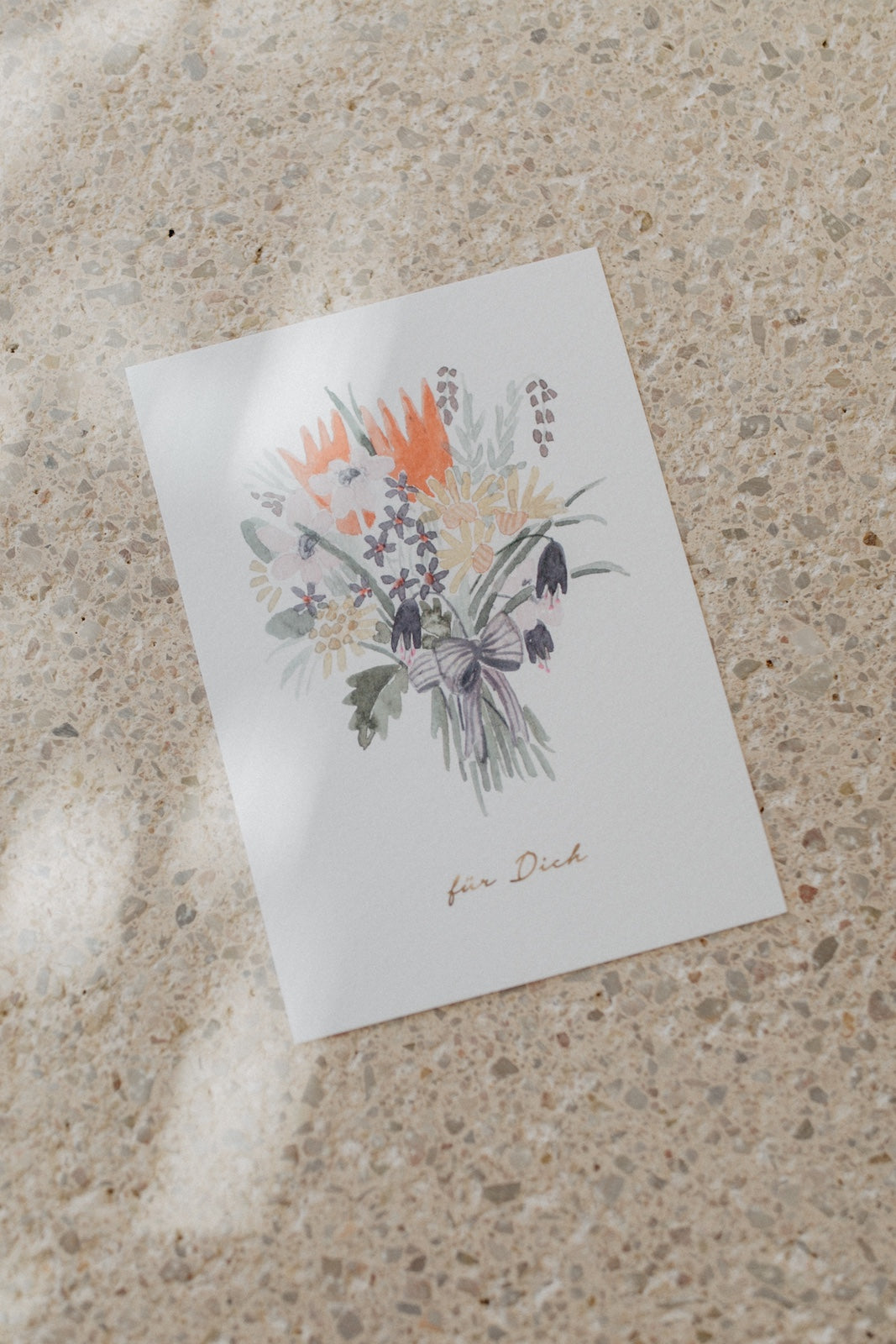 Postcard bouquet of flowers 'for you'