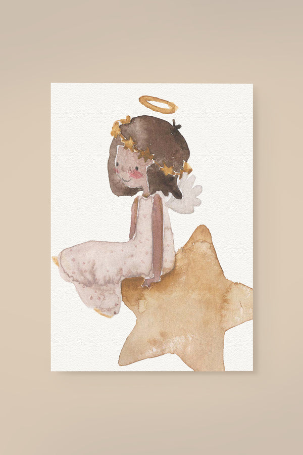 Postkarte Engel auf Stern
