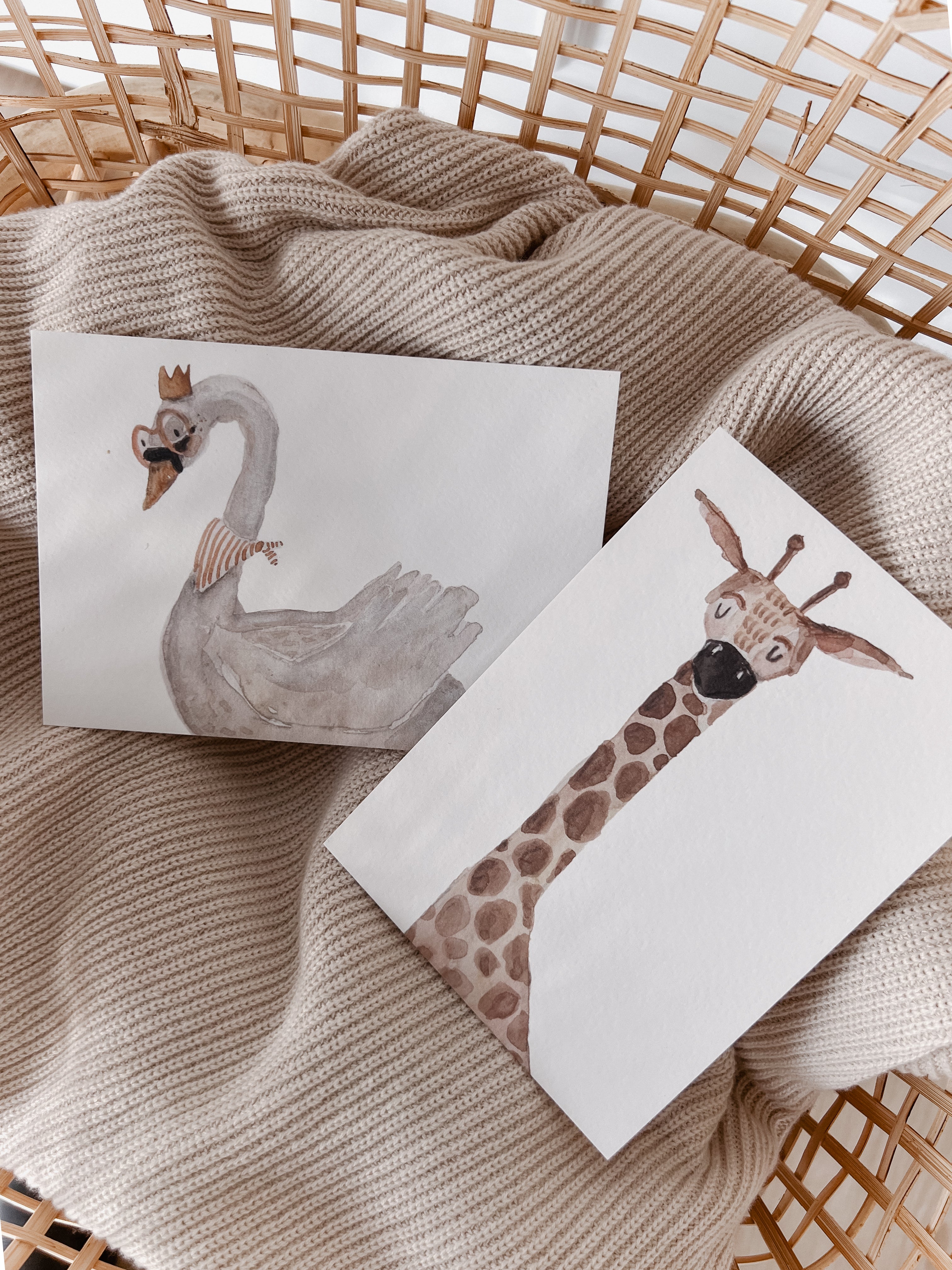 Postkarte Giraffe