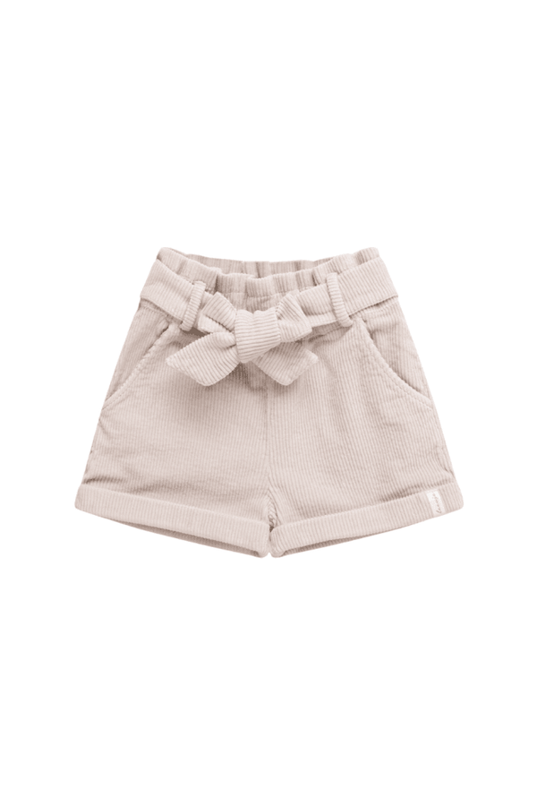 Corduroy paperbag shorts with bow