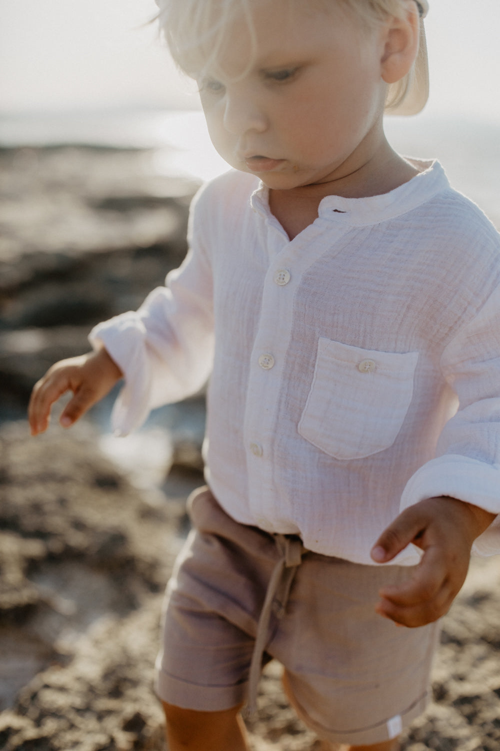 Muslin shirt with breast pocket