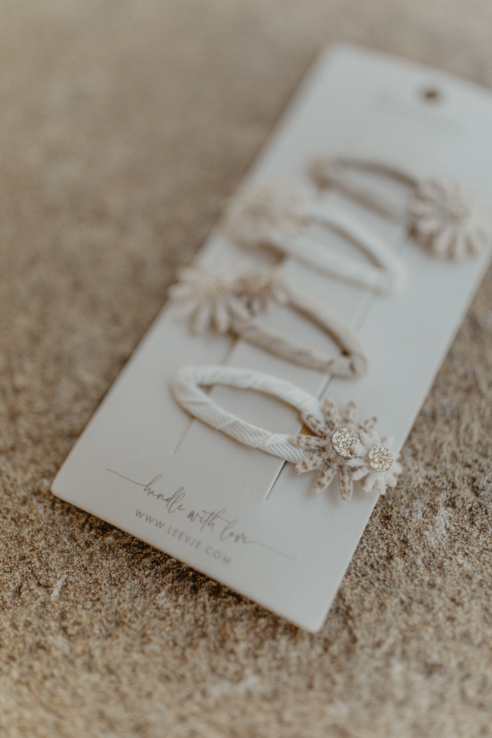 Hair clips 'corduroy daisy clips'