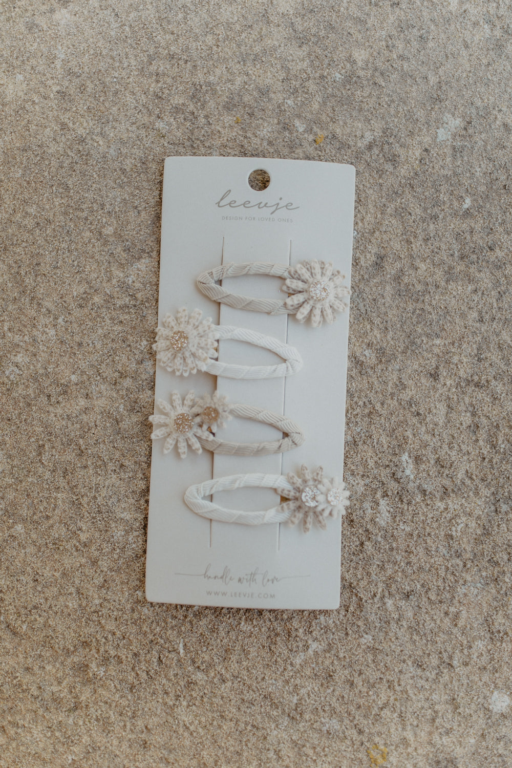 Hair clips 'corduroy daisy clips'