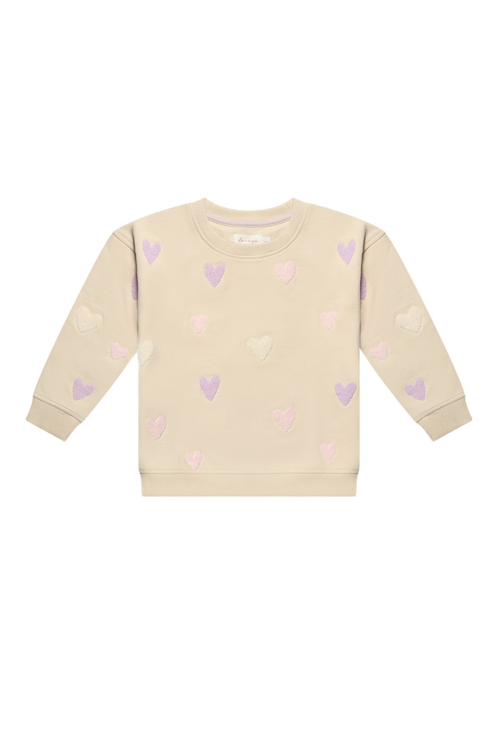 Oversized Sweatshirt 'terry hearts' in cappuccino
